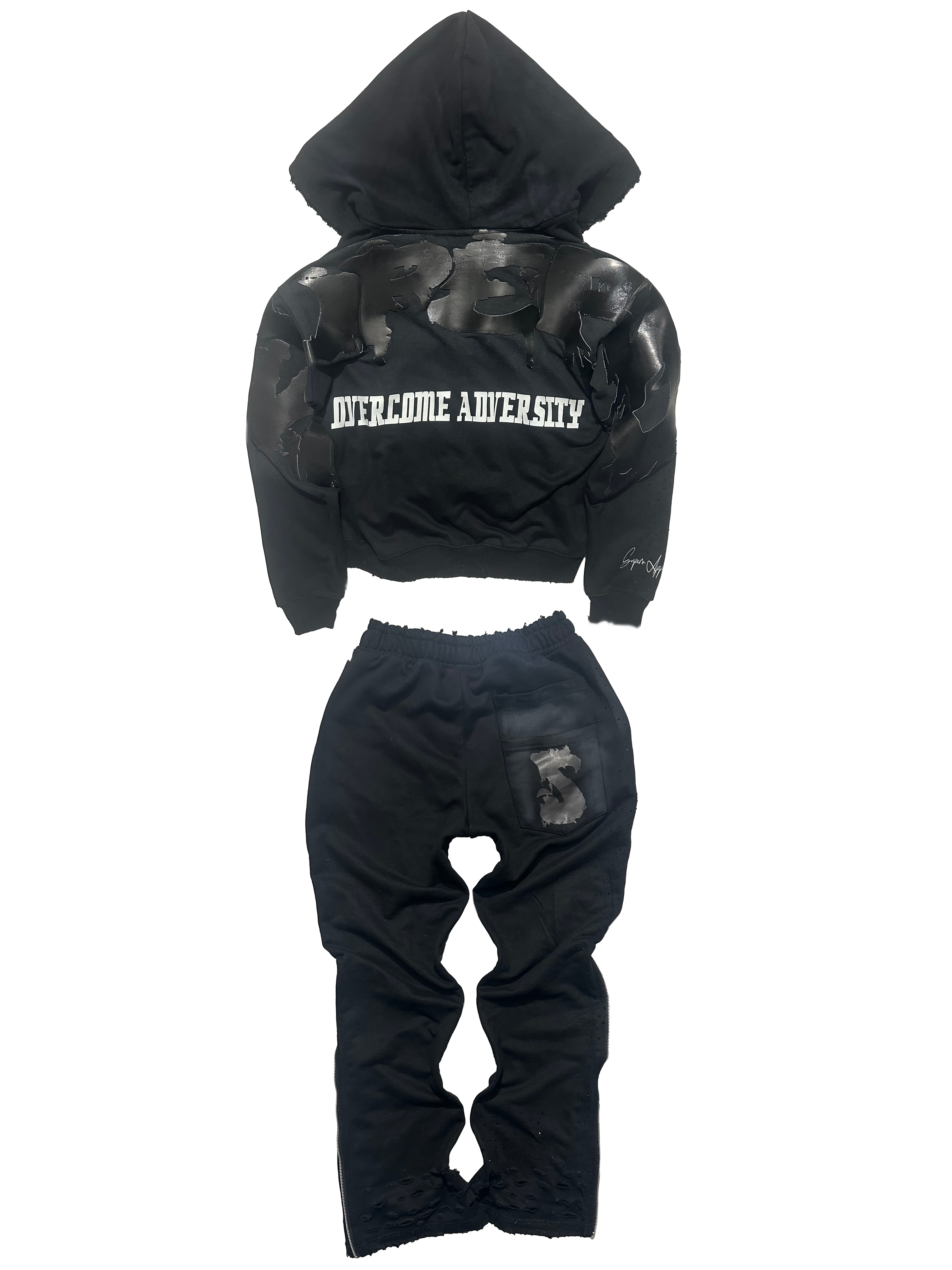 “HEAD ON A SWIVEL” TRACKSUIT (BLACK & WHITE)