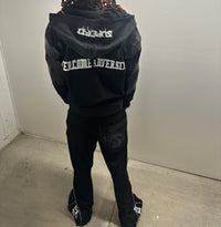 “HEAD ON A SWIVEL” TRACKSUIT (BLACK & WHITE)