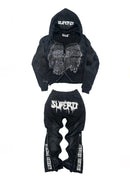 “HEAD ON A SWIVEL” TRACKSUIT (BLACK & WHITE)