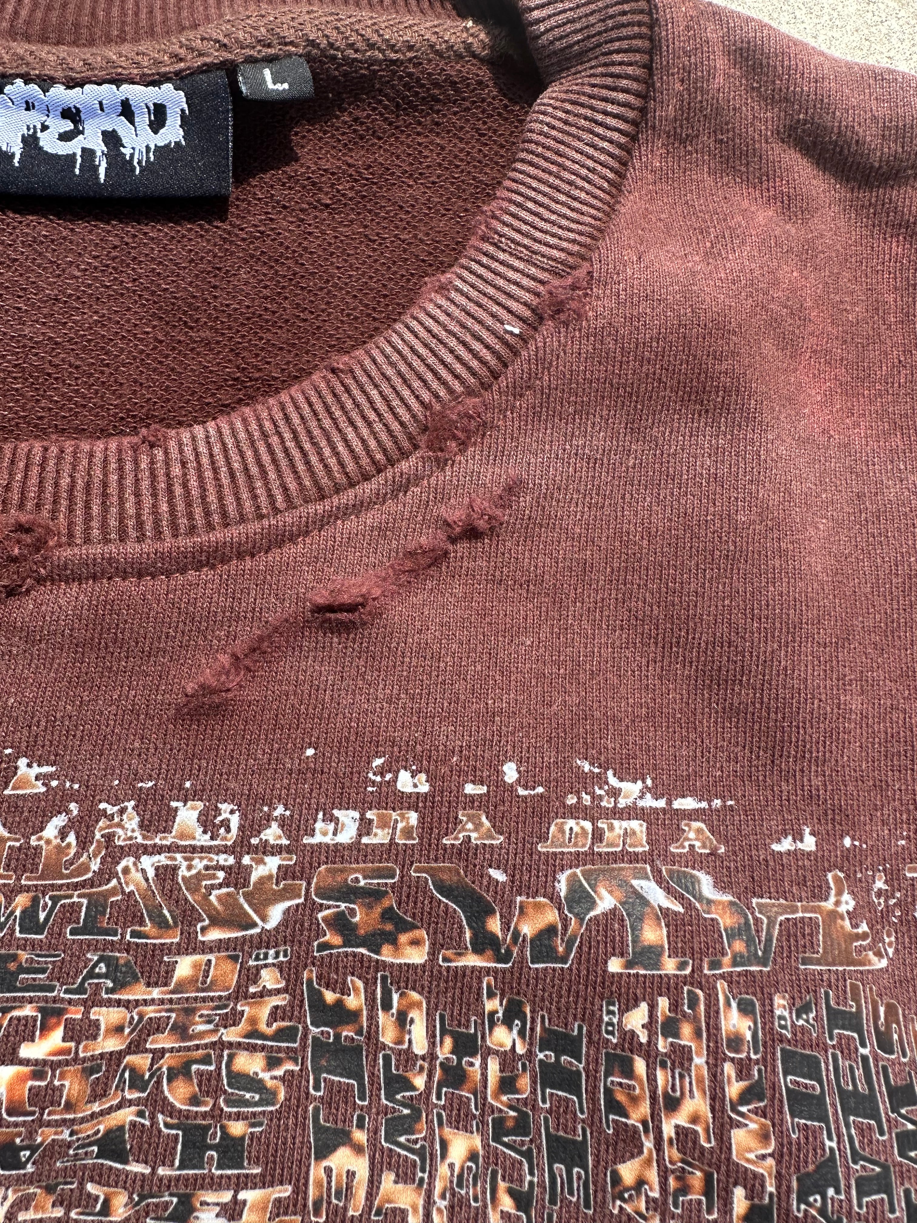 CROPPED "HEAD ON A SWIVEL" SHIRT (BROWN & TAN)