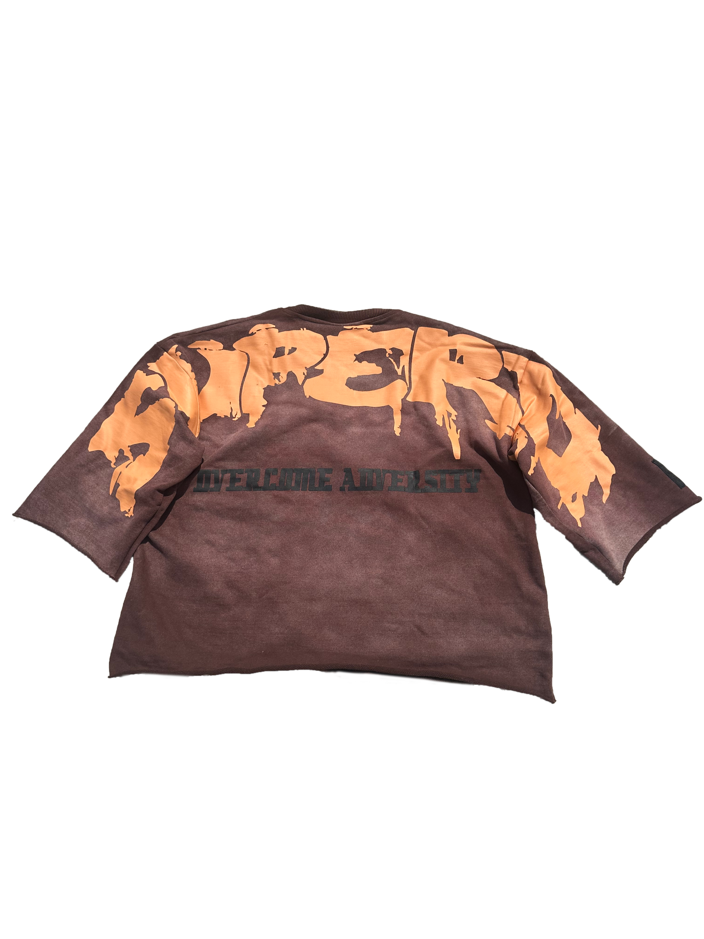 CROPPED "HEAD ON A SWIVEL" SHIRT (BROWN & TAN)